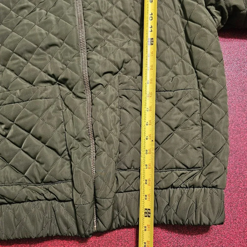 Anthropologie If By Sea Quilted‎ Bomber Jacket XS Olive Full Zip Outdoor Preppy